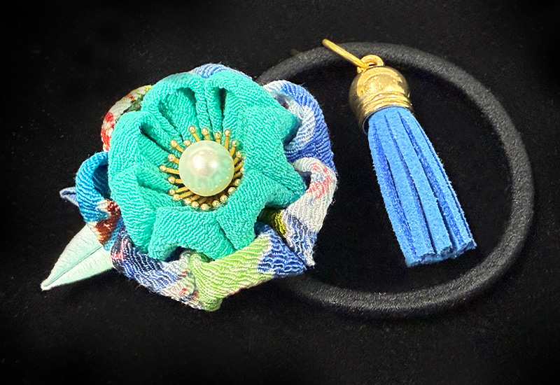 細工纏花雙層髮圈